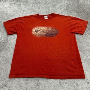 Columbia Graphic T-Shirt Mens XL Red Crew Neck Short Sleeve Cotton Casual Tee